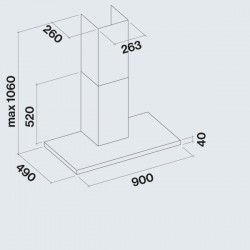 Falmec Stream Design 90 inox przyścienny